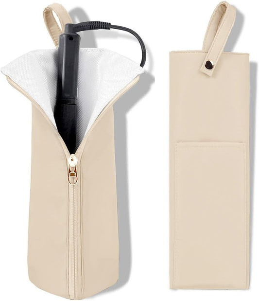 Heat Resistant Curling Iron Holder & Mat | Travel Bag Hair Tool Organizer - Perfect for Home & On-the-Go