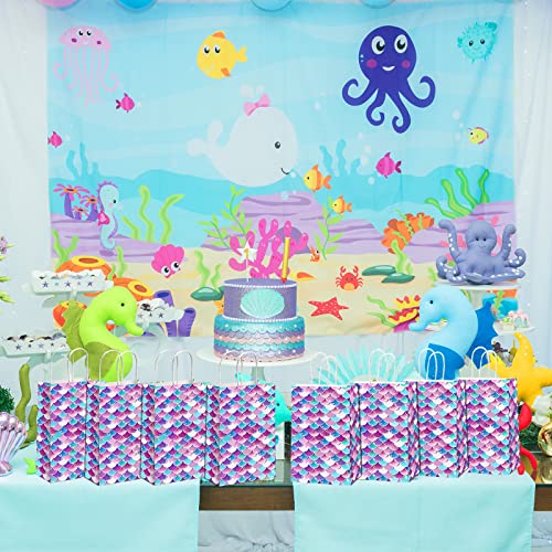 16 Pcs Mermaid Party Favor Bags - Under the Sea Goodie Bags
