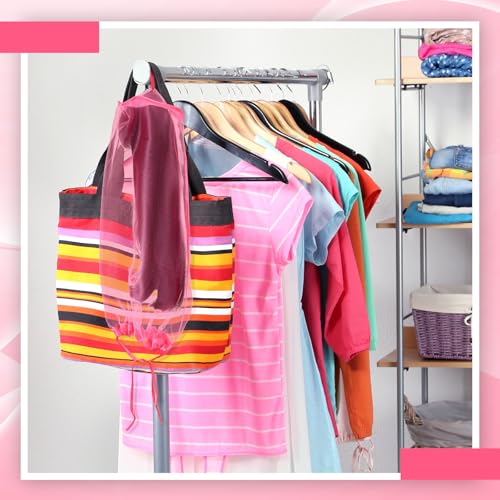 Loopeer 6 Pcs Adjustable Wig Storage Bags - Rose Red