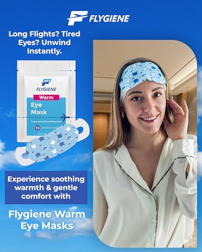 FLYGIENE Self-Heating Steam Eye Masks for Dry Eyes & Stye Relief - 10 Pack