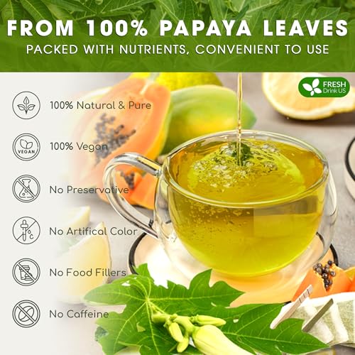 Premium Papaya Leaf Tea Bags - 100% Natural Herbal Tea, Vegan