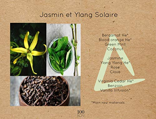 100 BON Jasmin & Ylang Solaire Natural Floral Fragrance, 0.5 Fl Oz