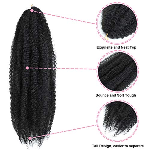 Dansama Marley Twist Braiding Hair 24 Inch 1B - 3 Packs
