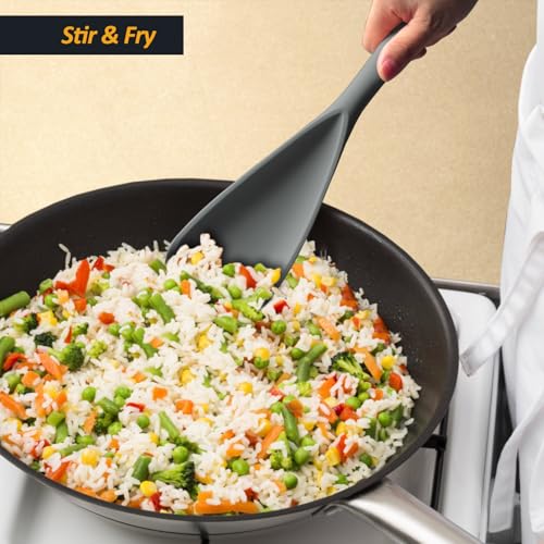 XiaoZu Silicone Cooking Spoon Spatula - 12.6" BPA-Free, Heat-Resistant Kitchen Tool