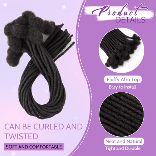 SheaSculpt 8in 10 Strands Human Hair Loc Extensions 0.4cm