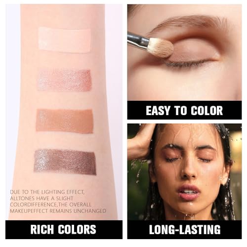 Kaely Nude Brown Matte & Shimmer Eyeshadow Palette 0.2oz - Waterproof, Buildable, Cruelty-Free Makeup for Mature Eyes