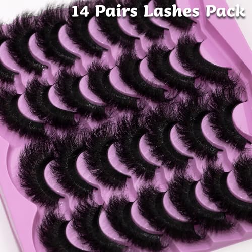 LEAFMOON Volume Cat Eye Faux Mink Lashes 20mm 8D D Curl 14 Pairs - E14p
