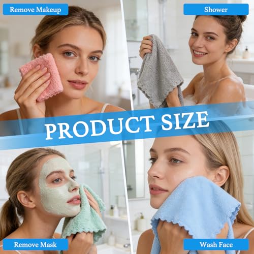 30 Pack Reusable Makeup Remover Cloths - Soft Coral Velvet Towels