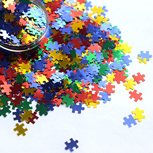 Holographic Puzzle Piece Nail Glitter Sequins - 50g Mix Colors