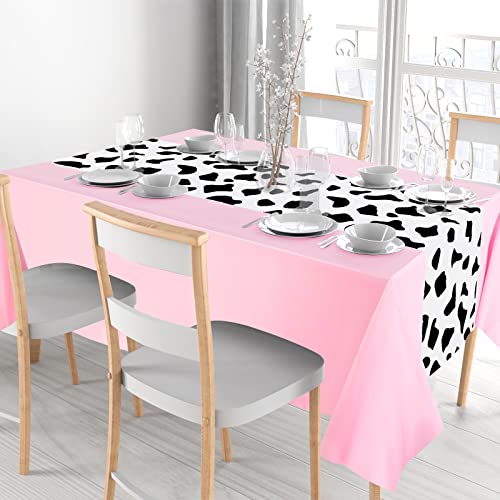 3 Pack Cow Print Disposable Tablecloths, 54x108 Inch for Parties