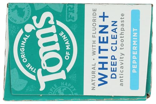 Tom's of Maine Whiten Plus Deep Clean Whitening Toothpaste 4oz - Enamel Safe, Peppermint