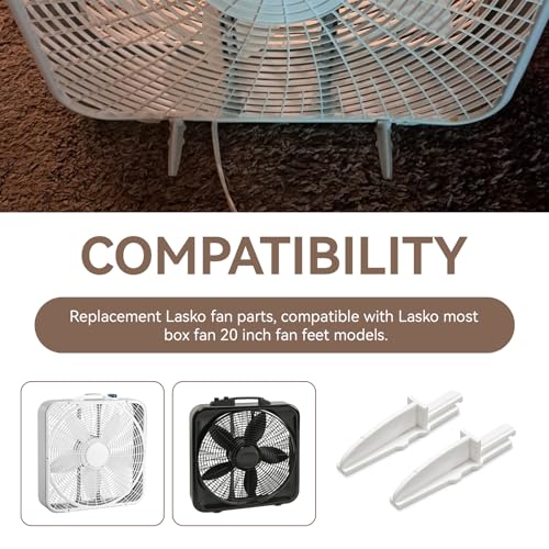 Lasko 20" Box Fan Feet Replacement - Anti-Slip Design, White (4 Pack)