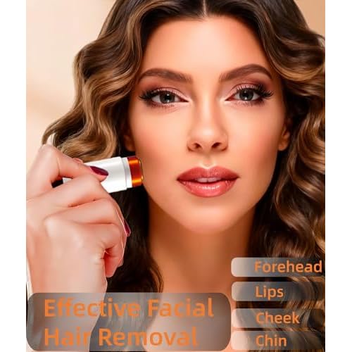 2-in-1 Painless Eyebrow Trimmer & Flawless Facial Hair Remover for Women - Gentle Dual Head Design for Brows, Lip, Chin, Cheeks - Rechargeable Type-C(White)