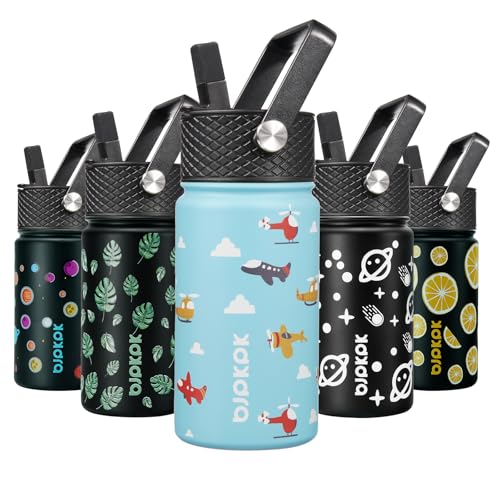 BJPKPK 15oz Insulated Water Bottle with Straw Lid - Leak Proof, BPA-Free