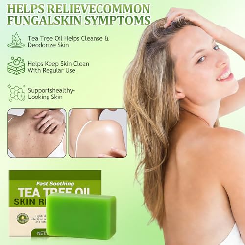 Natural Tea Tree Soap Bar - 2pcs Moisturizing and Cleansing