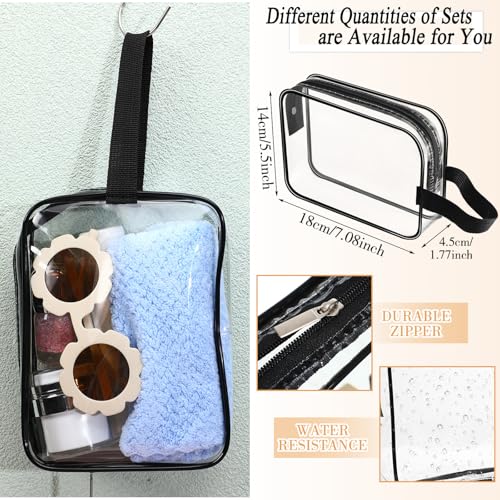 Silkfly Black 12 Pack PVC Clear Toiletry Bags Travel Cosmetic Organizer
