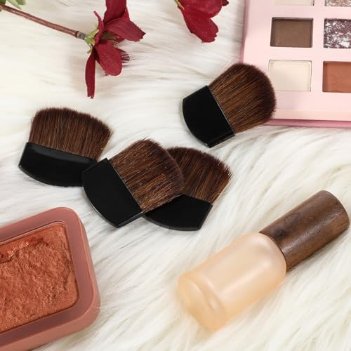 4Pcs Mini Powder Blush Brushes - Soft Travel Makeup Tools