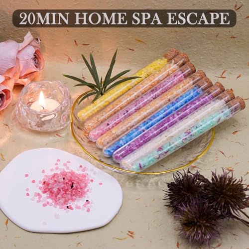 Organic Bath Salts Gift Set with 8 Natural Scents - Relaxing Spa Experience
