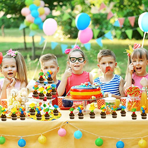 Building Block Cupcake Stand with 24 Cupcake Toppers - 3-Tier Party Decor