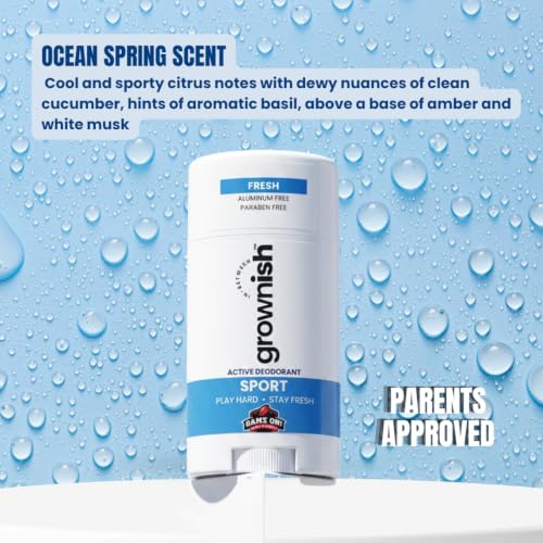 Growing Basics Natural Deodorant for Boys, Aluminum-Free, 2 Pack