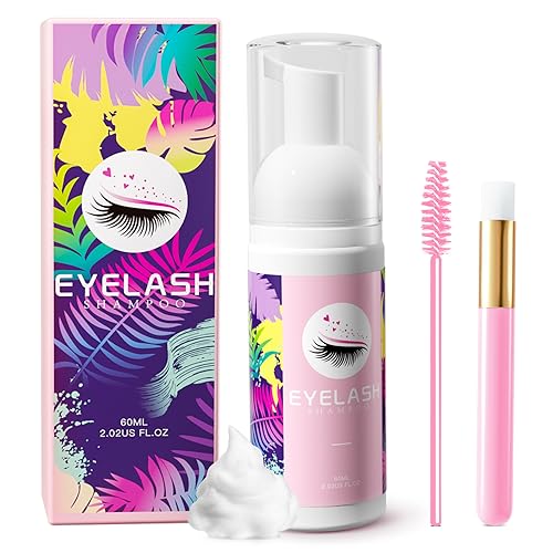 Setgnur Eyelash Extension Shampoo Kit - 60ml Cleanser with Brushes