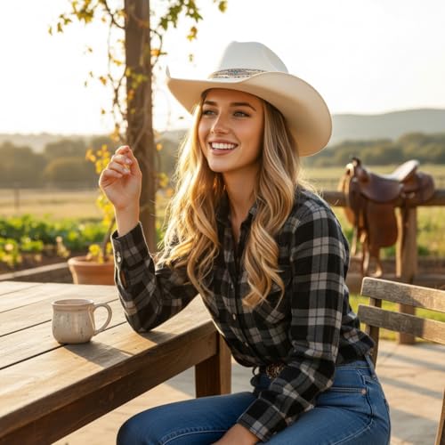 Turquoise Feather Cowboy Hat Band for Women & Men - Handmade Western Accessory