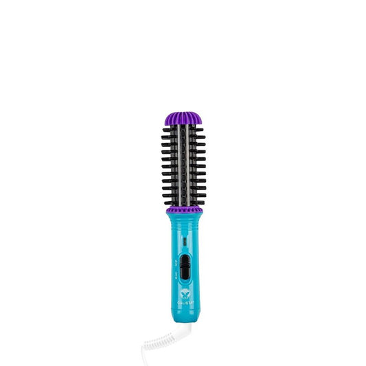 Calista GoGo Mini Heated Round Brush - Corded Electric Curling & Smoothing Tool | 1" Barrel | Heats to 365°F | Travel-Friendly