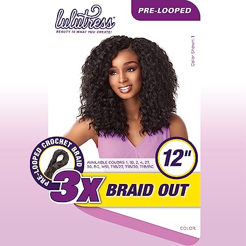 Sensationnel Lulutress Crochet Braiding Hair T1B/30 12 Inch Braid Out Synthetic