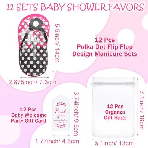 Pickmesh 36 Pcs Baby Shower Favor Sets with Manicure Kits Thank You Cards & Organza Bags