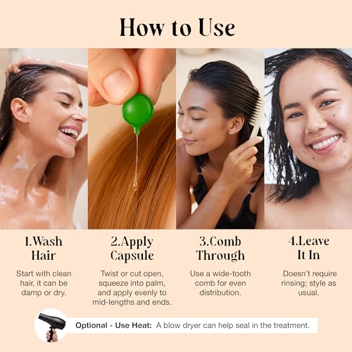 LivaClean Hair Serum Capsules for Frizzy, Damaged Hair - 60 CT