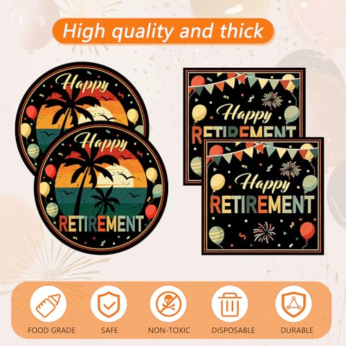 Vintage Retirement Party Supplies Set - 41Pcs Tableware for 20 Guests