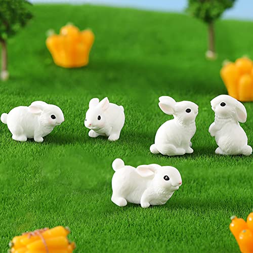 15pcs Mini Rabbit Figurines - Cute Cake Toppers for Easter & Parties
