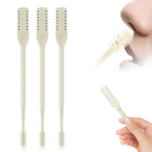 Medech 3PC Nasal Hair Cutter Portable Travel Essentials for Men Women,2026 Nostril Hair Removal Tools Double Sided Indoor Outdoor,360° Rotating Manual Nose Hair Trimmer Christmas (Apricot, 3PC)