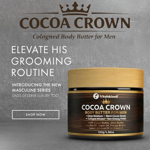 Cocoa Crown Cologne-Infused Body Butter for Men - Shea & Cocoa Moisturizer