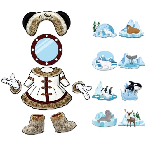 15 Winter-Themed Alaska Cruise Door Magnets Set - Waterproof & Erasable