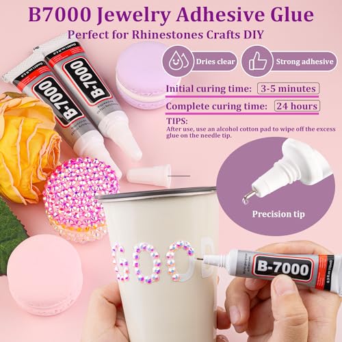 Light Pink AB Resin Rhinestones 25000 Pcs with Glue for Crafts
