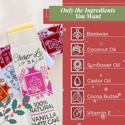 Chap-Lip 100% Natural Lip Balm Set - Holiday Collection, 24-Pack