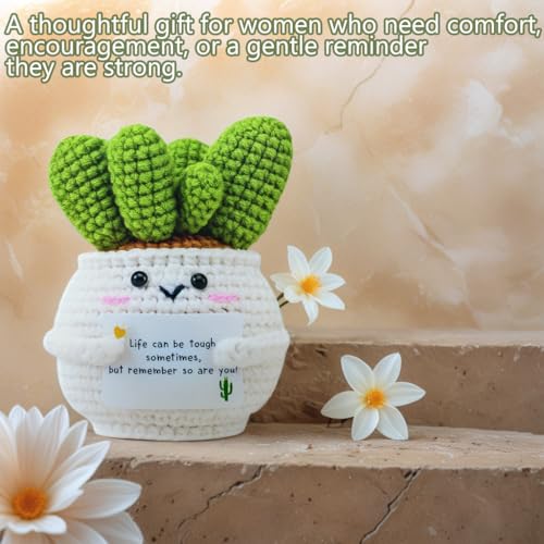 Handmade Crochet Cactus Doll | Positive Emotional Support Gift
