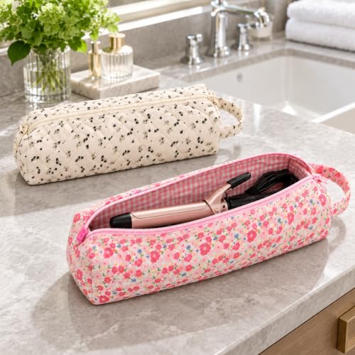 Canumer 6 Pack Quilted Hair Tool Travel Bags for Curling Irons & Styling Tools