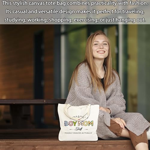 Boy Mom Tote Bag - Stylish Canvas Gift for Mother's Day
