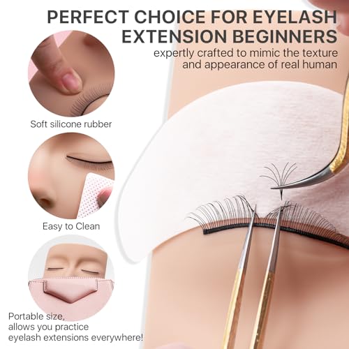 Eyelash Extension Training Kit for Beginners with Mannequin Head
