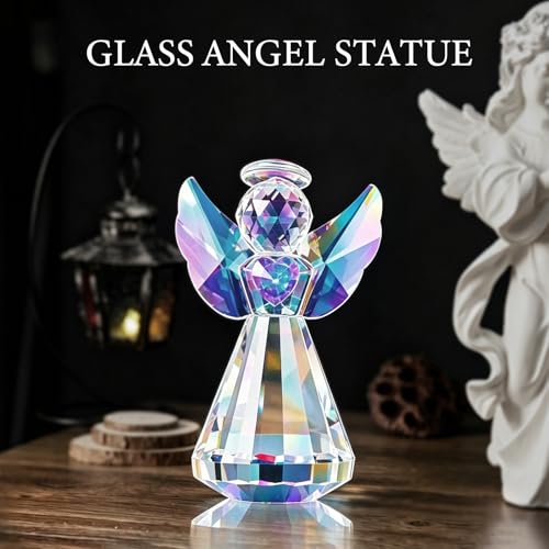 Crystal Guardian Angel Figurine - K9 Glass Home Decor Gift