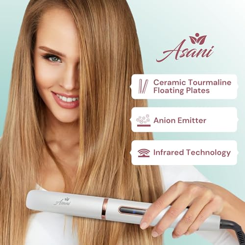 Asani 2-in-1 Hair Straightener and Curler with Negative Ions - Fast Heat-up & Adjustable Temp