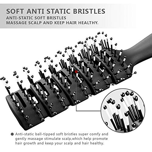 Vented Styling Brush for Quick Blow Drying, Black