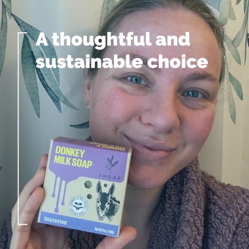 Unscented Donkey Milk Soap Bar - Natural Handmade Soap for Sensitive Skin, 5oz (Pack of 3)