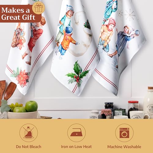 Maison d'Hermine Set of 3 Cotton Kitchen Towels - 27.5" x 20"