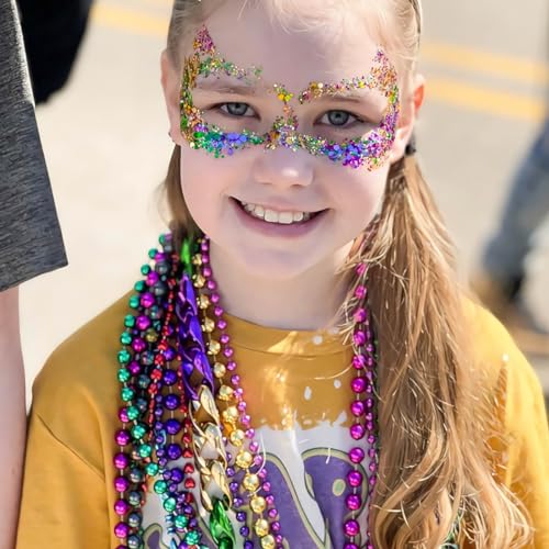 CiikDux Mardi Gras Glitter Gel for Face Body & Hair, Color Changing & Hypoallergenic