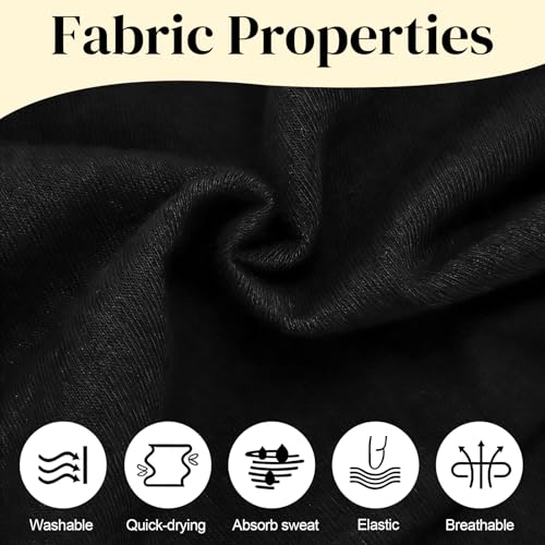 JATEBI 9-Pack Non-Slip Black Headbands for Women - Workout, Yoga & Daily Wear
