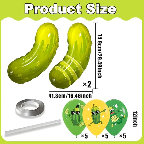 17-Piece Pickle Balloon Set for Birthday & Bachelorette Parties