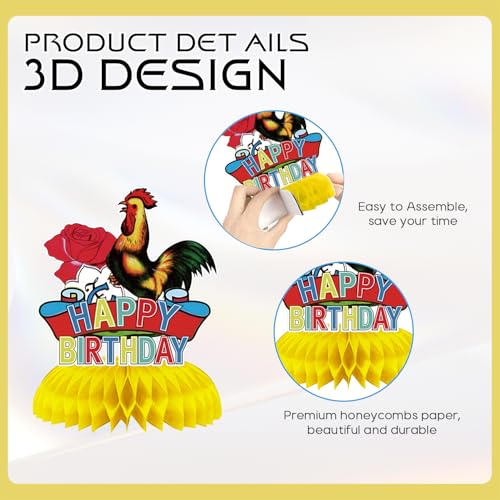 9-Piece Mexican Honeycomb Card Set for Birthday Centerpieces
